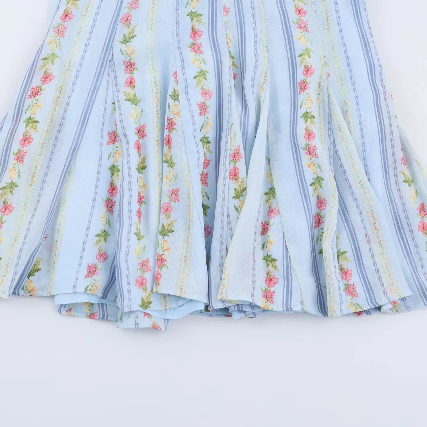 Camille – Vintage Floral Halter Mini Kleid