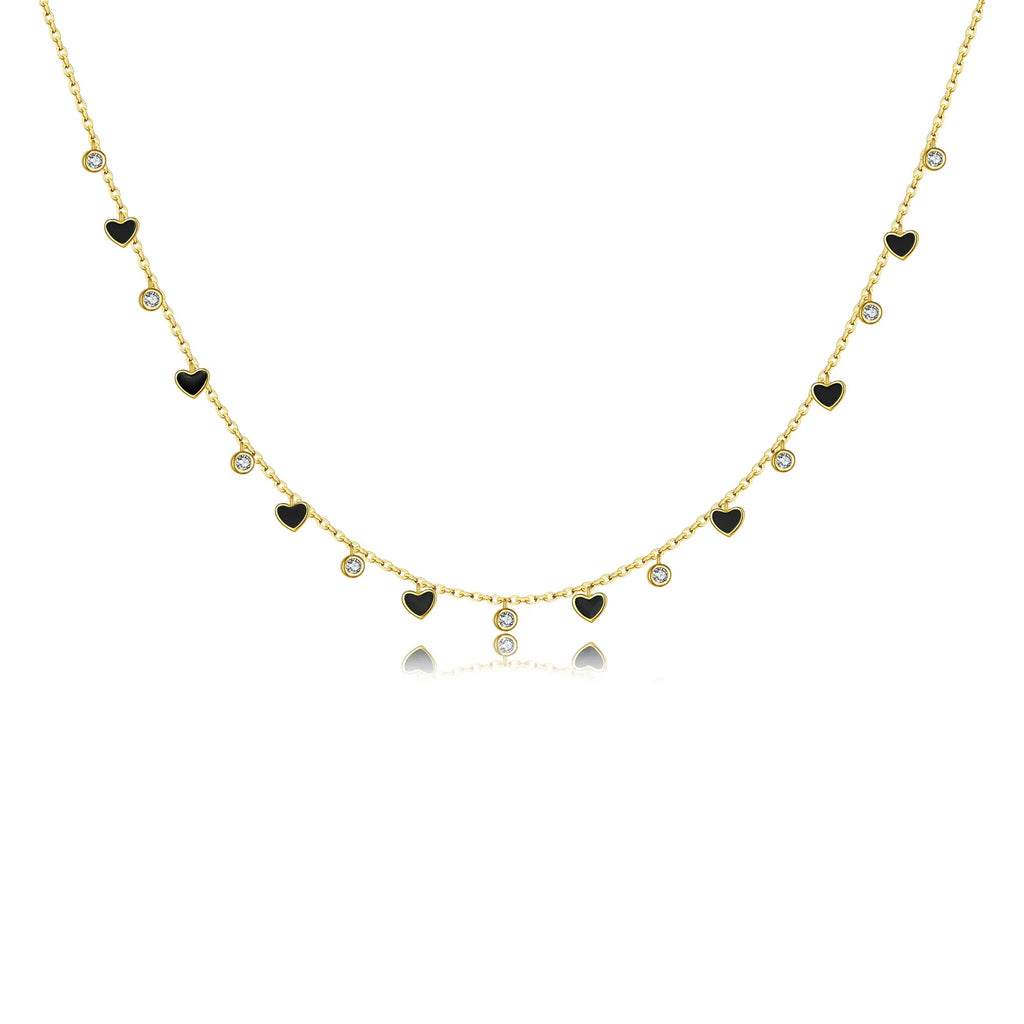 Rainbow Heart Choker Necklace