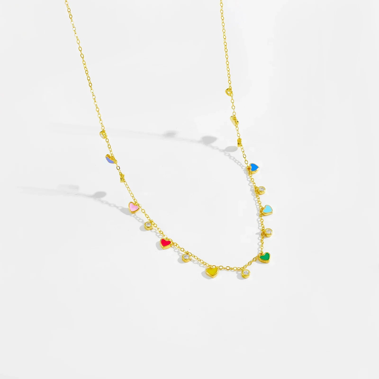 Rainbow Heart Choker Necklace