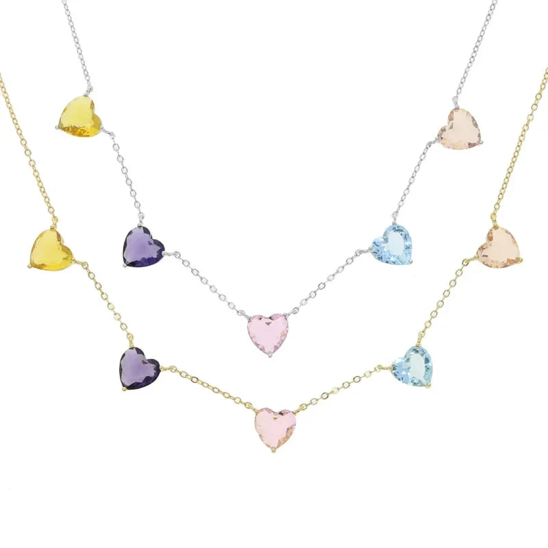 Élise – Pastell Herz-Choker mit funkelnden Zirkonia
