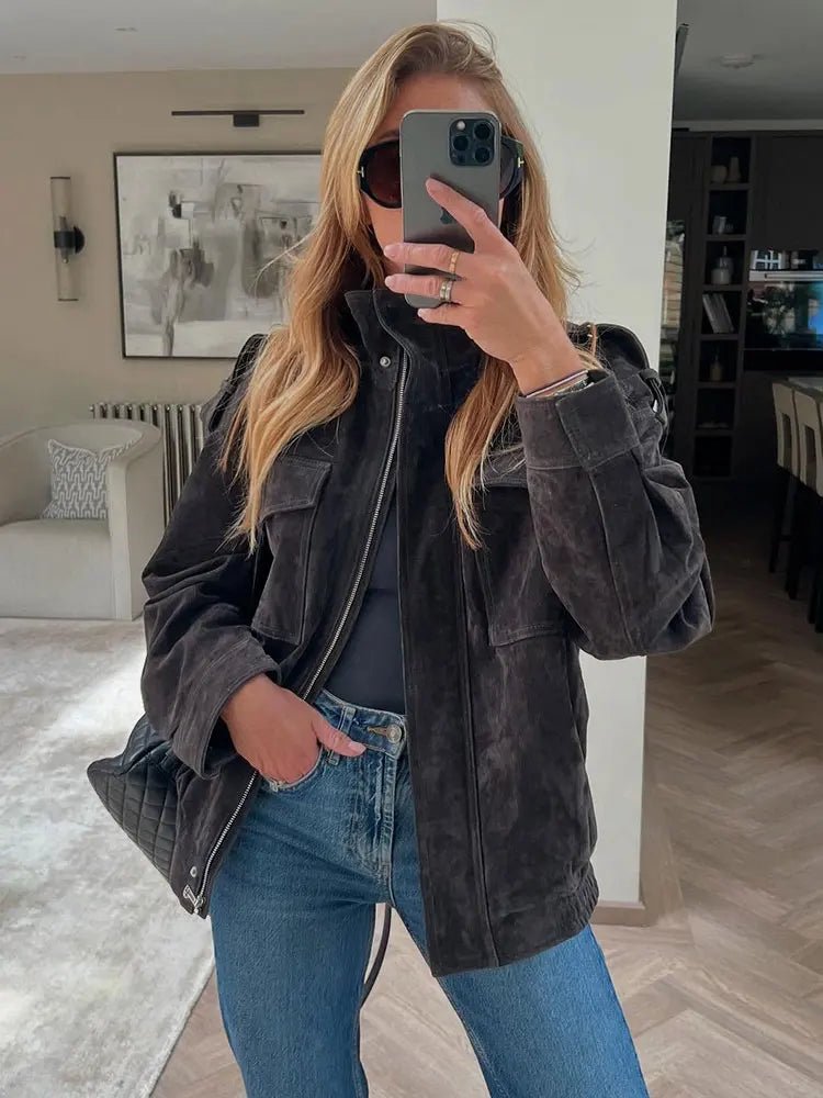 ALINA – Edle Suede-Look Jacke - ZAYVI
