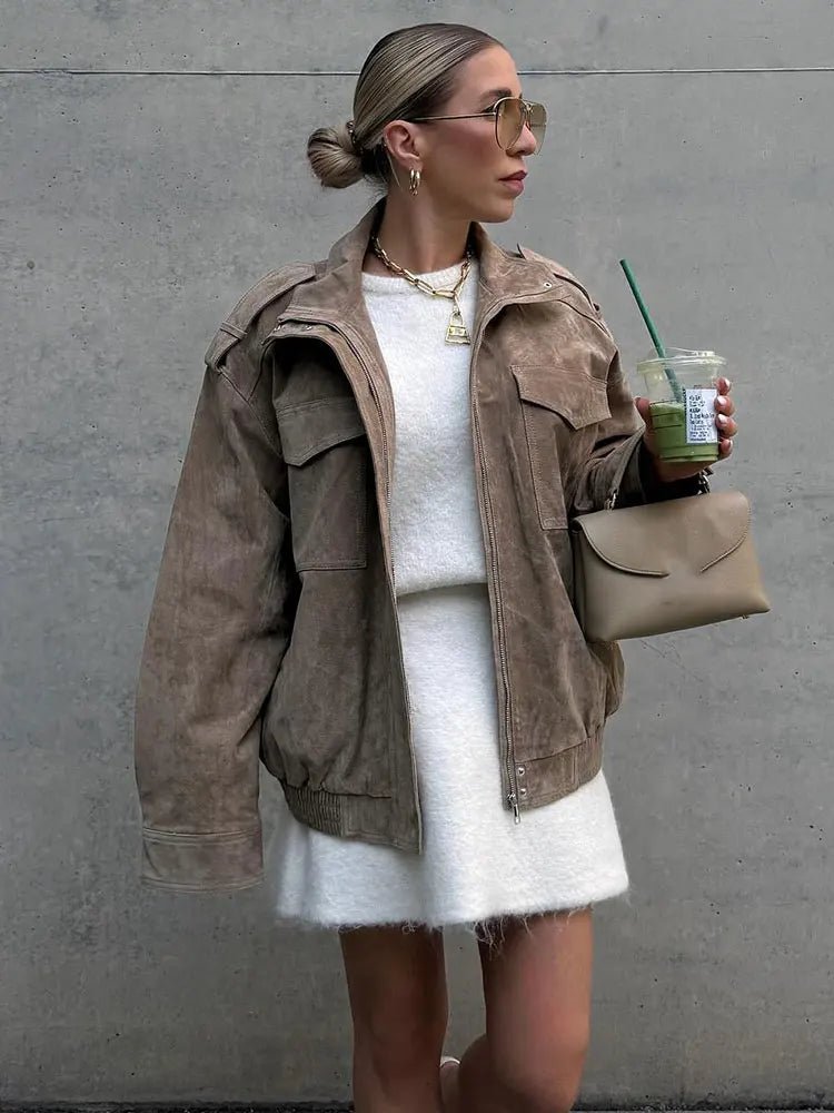 ALINA – Edle Suede-Look Jacke - ZAYVI