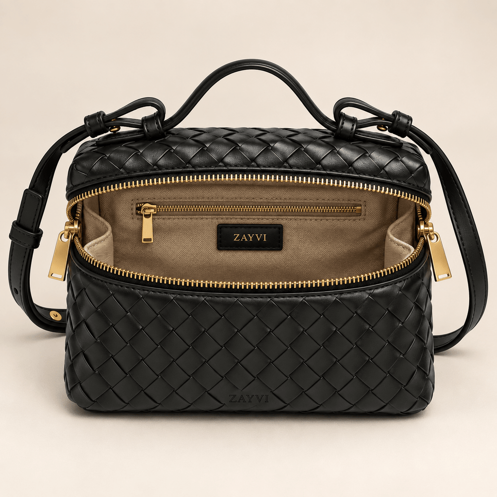 AURELIA – Luxuriöse Ledertasche mit Flechtdesign - ZAYVI