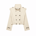 BSAY VINTAGE – Cropped Trenchcoat – Doppelreiher Épaulettes - ZAYVI