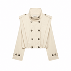 BSAY VINTAGE – Cropped Trenchcoat – Doppelreiher Épaulettes - ZAYVI