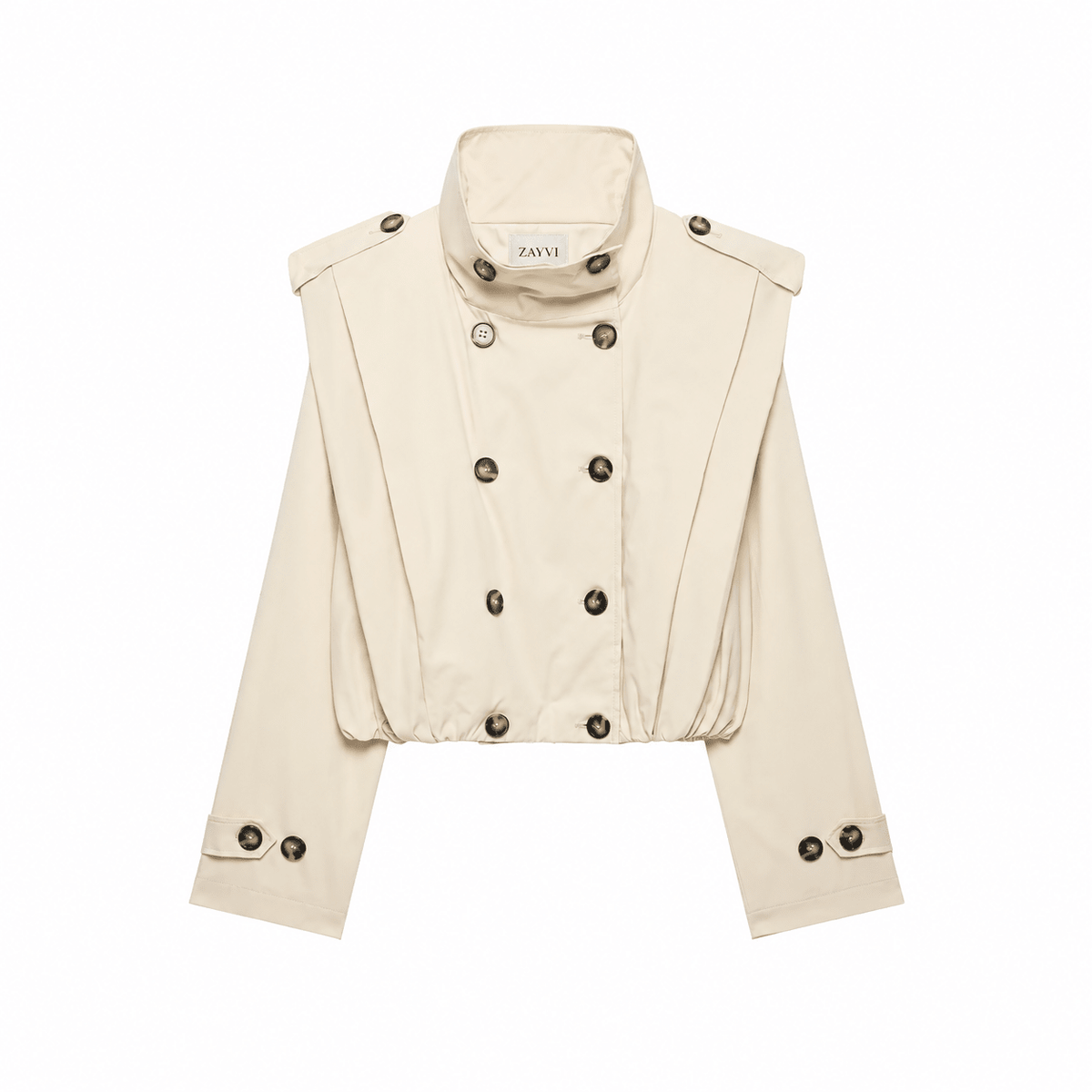 BSAY VINTAGE – Cropped Trenchcoat – Doppelreiher Épaulettes - ZAYVI