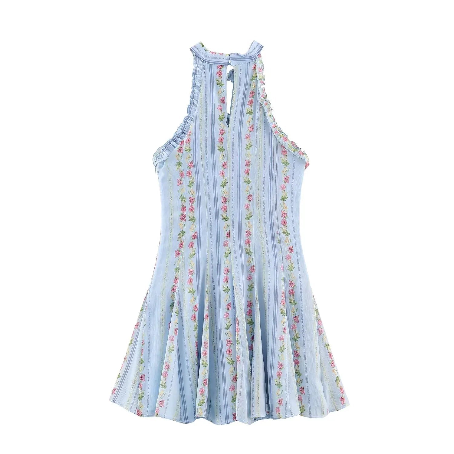 Camille – Vintage Floral Halter Mini Kleid - ZAYVI