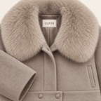 CELESTE – Kurze Wolljacke mit Fellkragen - ZAYVI
