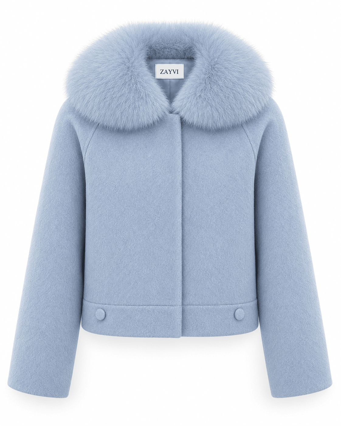 CELESTE – Kurze Wolljacke mit Fellkragen - ZAYVI