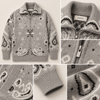 COLETTE – Jacquard-Strickcardigan mit Stehkragen - ZAYVI