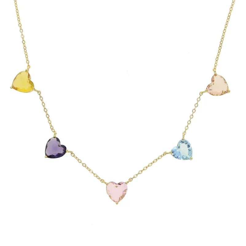 Élise – Pastell Herz-Choker mit funkelnden Zirkonia - ZAYVI