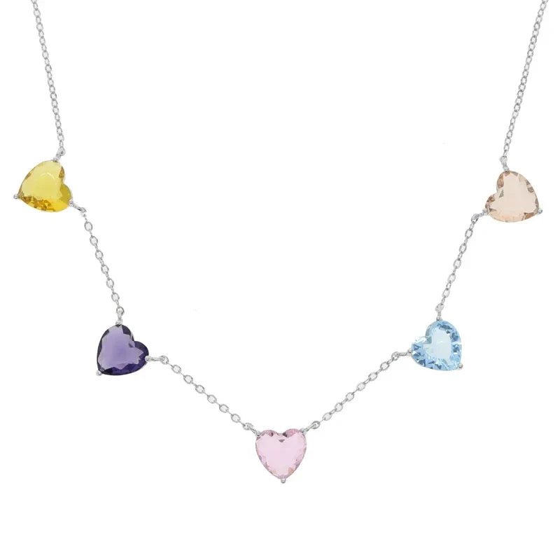 Élise – Pastell Herz-Choker mit funkelnden Zirkonia - ZAYVI