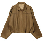 HAILEY – Cropped Bomber Jacke aus Wildleder-Optik - ZAYVI