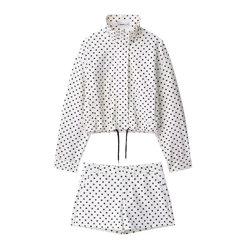HANA – Gepunktete Jacke & Shorts Set – Ansicht 4 | ZAYVI