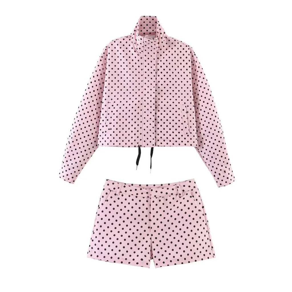HANA – Gepunktete Jacke & Shorts Set – Ansicht 3 | ZAYVI