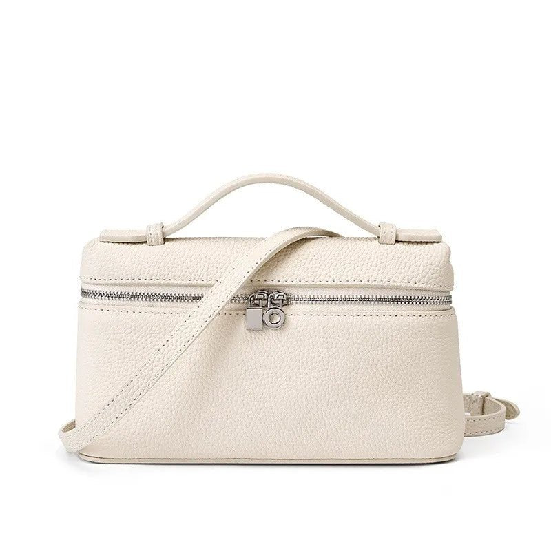 INES – Elegante Mini Box Bag aus genarbtem Echtleder - ZAYVI