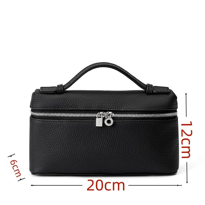 INES – Elegante Mini Box Bag aus genarbtem Echtleder - ZAYVI