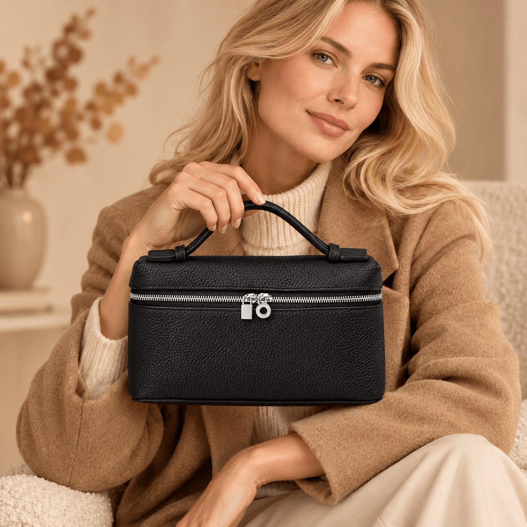 INES – Elegante Mini Box Bag aus genarbtem Echtleder - ZAYVI