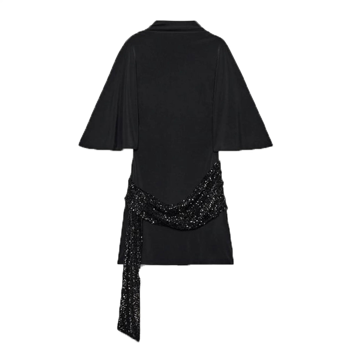 LUMI Paillettenkleid in Schwarz mit weiten Ärmeln – Produktansicht