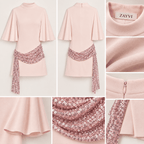 LUMI – Elegantes Pailletten-Minikleid mit weiten Ärmeln - ZAYVI
