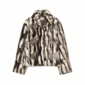 LUNA – Animal Print Kunstpelz-Stehkragenjacke - ZAYVI