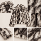 LUNA – Animal Print Kunstpelz-Stehkragenjacke - ZAYVI