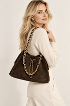 MALIA – Dunkelbraune gesteppte Bucket Bag - ZAYVI