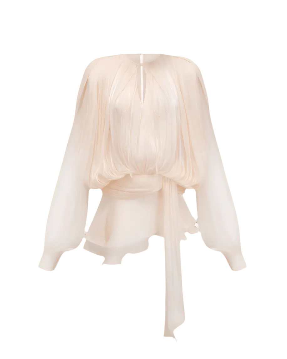 Éloïse Plissee Kleid in elegantem Rosé mit Plisseestoff und Drapierung für Damenmode online kaufen.