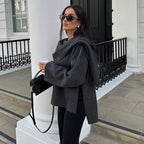 NADJA – Wattierte Winterjacke mit asymmetrischem Schalkragen - ZAYVI