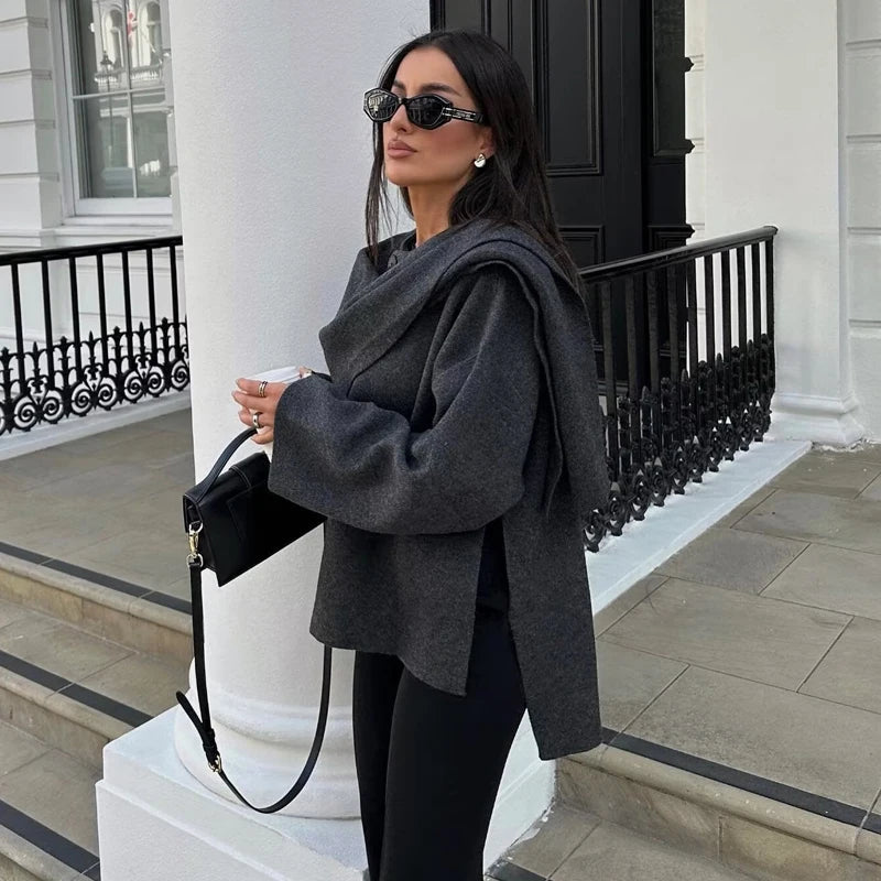 NADJA – Wattierte Winterjacke mit asymmetrischem Schalkragen - ZAYVI