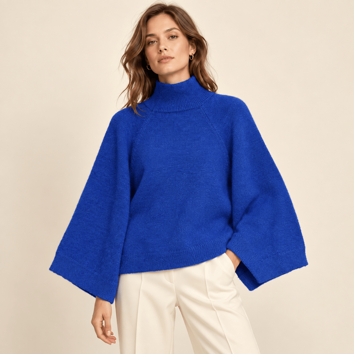NORA – Oversize Strickpullover mit Stehkragen - ZAYVI