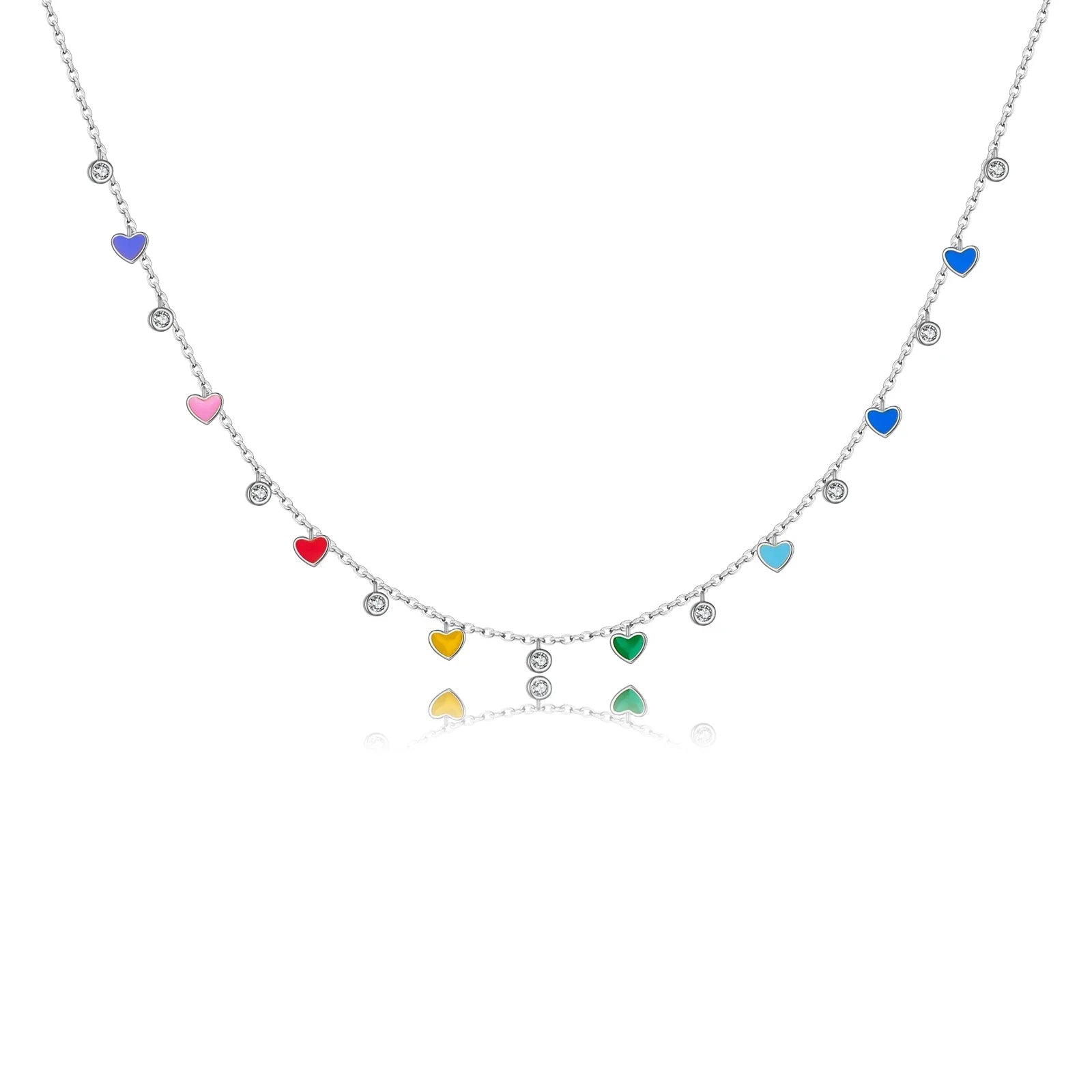 Rainbow Heart Choker Necklace - ZAYVI