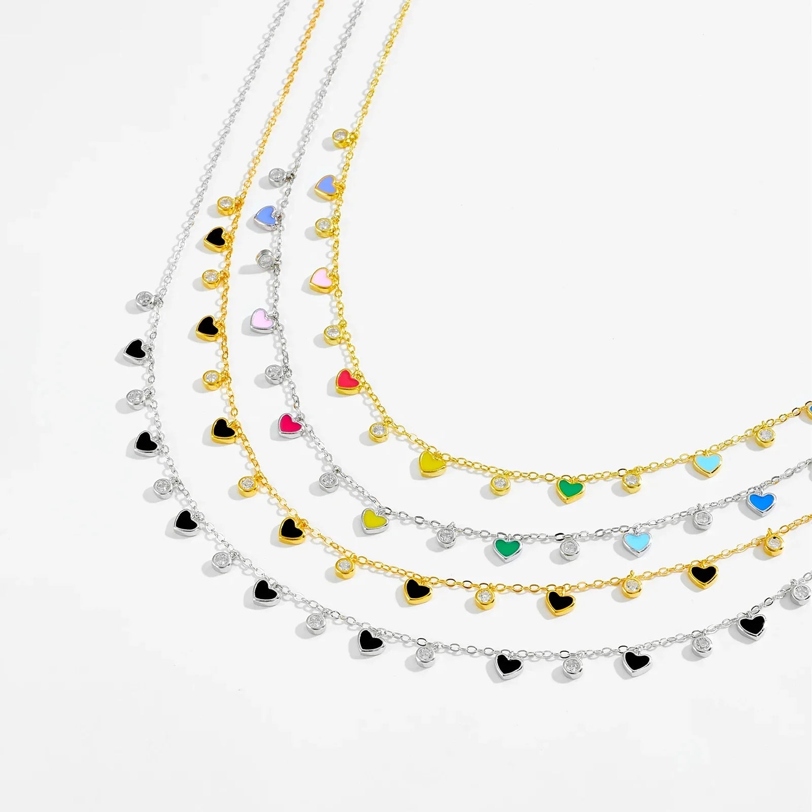 Rainbow Heart Choker Necklace - ZAYVI