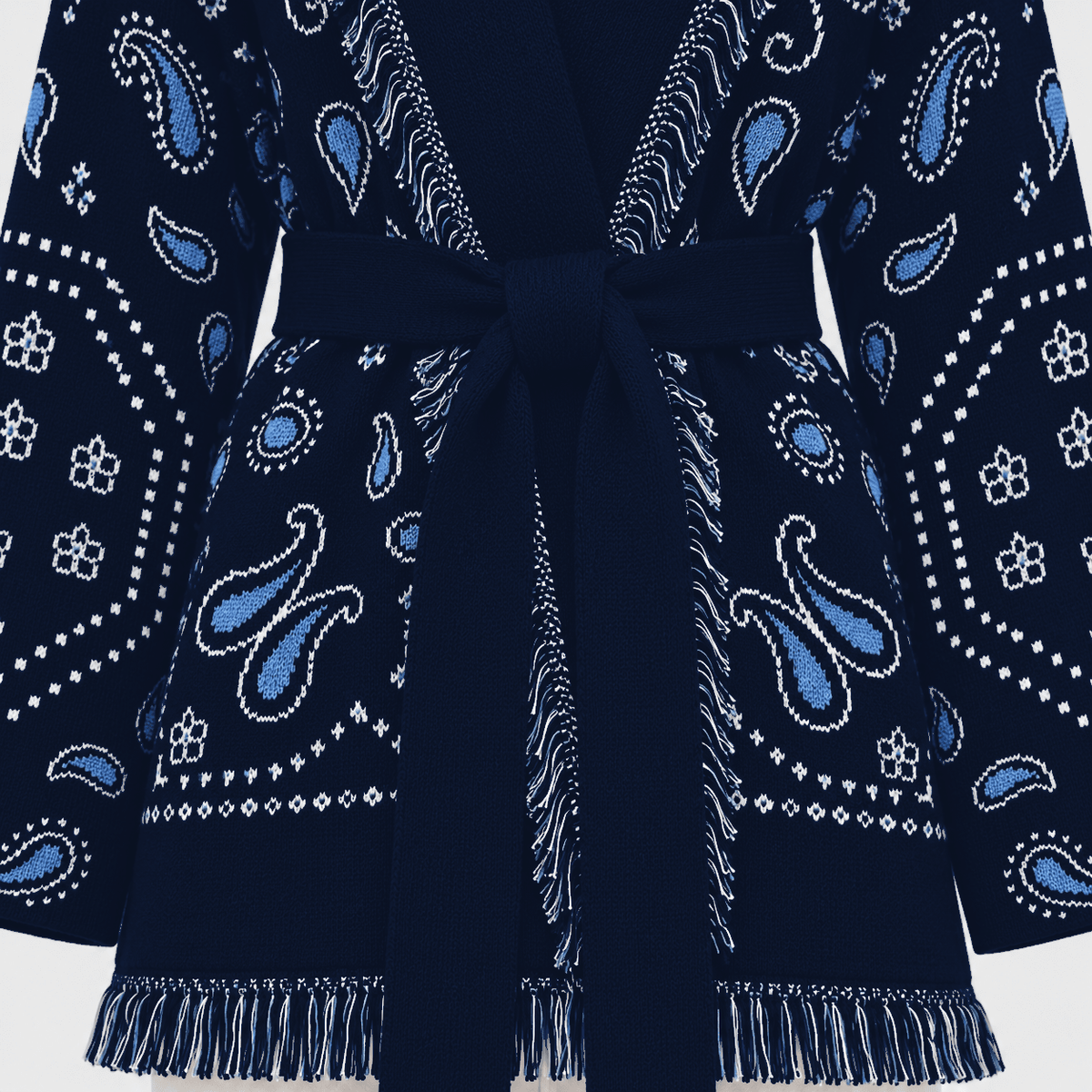 SIENNA – Dunkelblaue Wolljacke mit Bindegürtel - ZAYVI