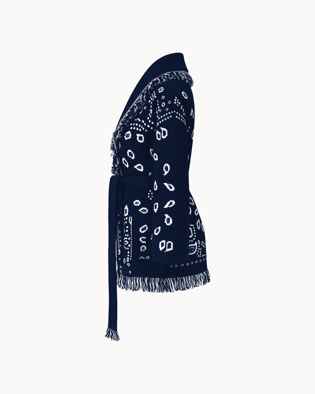 SIENNA – Dunkelblaue Wolljacke mit Bindegürtel - ZAYVI