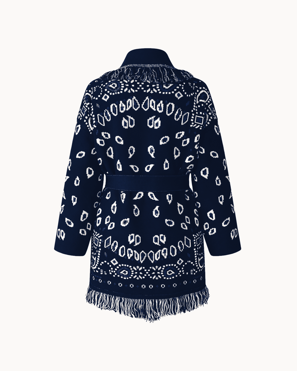SIENNA – Dunkelblaue Wolljacke mit Bindegürtel - ZAYVI