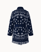 SIENNA – Dunkelblaue Wolljacke mit Bindegürtel - ZAYVI