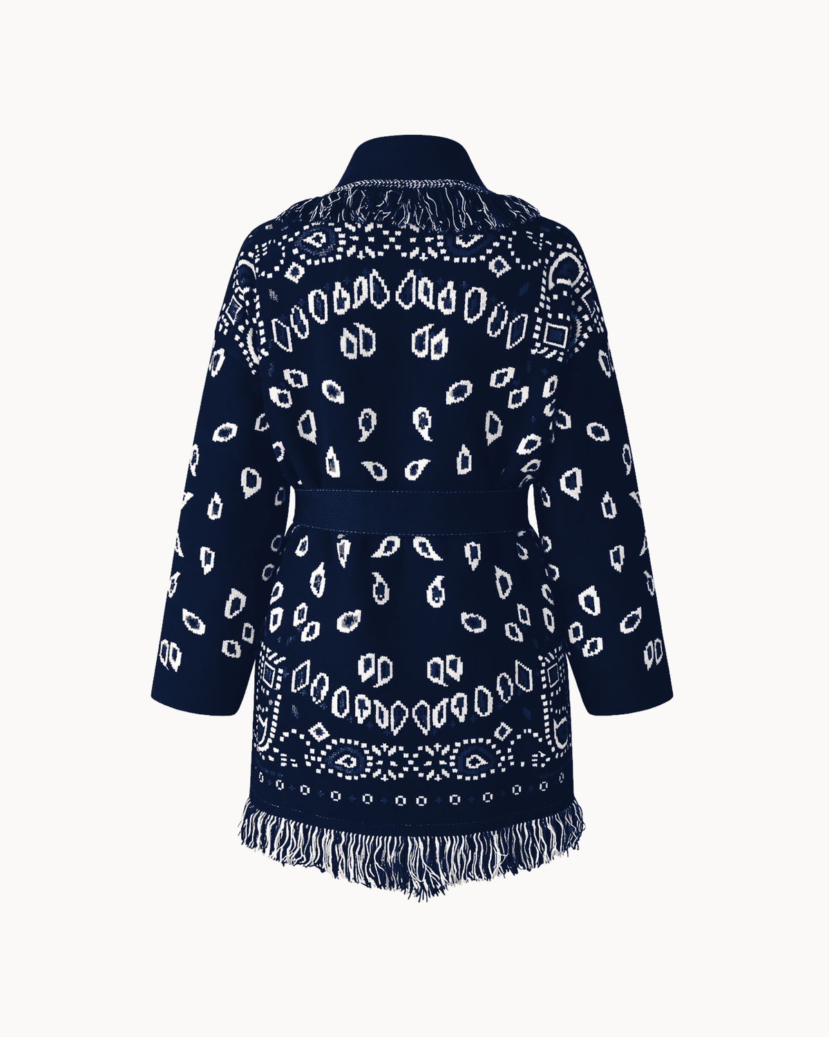 SIENNA – Dunkelblaue Wolljacke mit Bindegürtel - ZAYVI