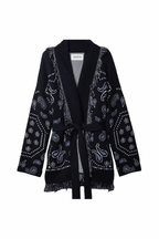 SIENNA – Dunkelblaue Wolljacke mit Bindegürtel - ZAYVI