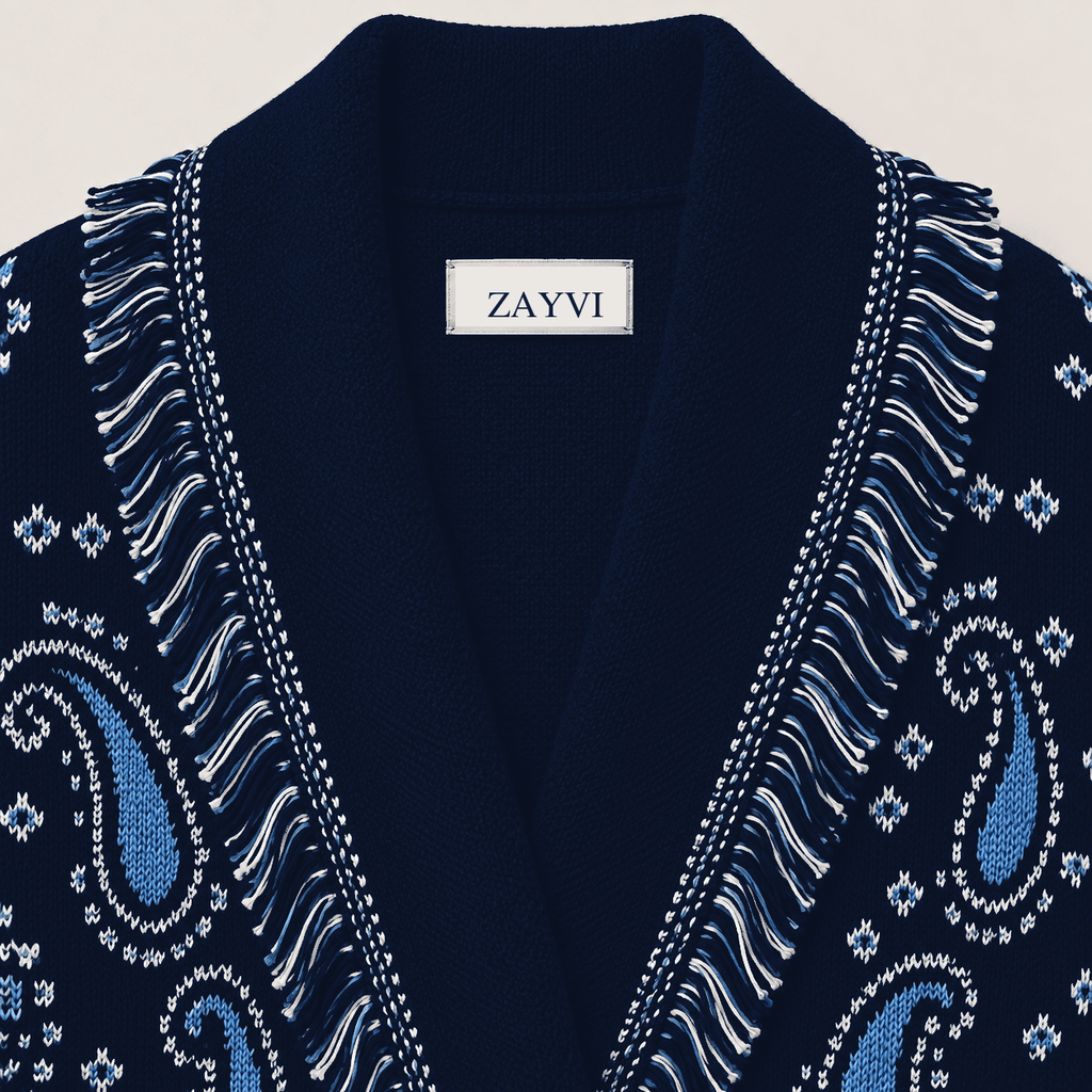 SIENNA – Dunkelblaue Wolljacke mit Bindegürtel - ZAYVI