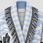 SIENNA – Hellblaue Wolljacke mit Bindegürtel - ZAYVI
