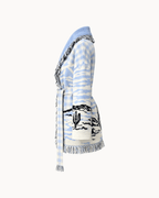 SIENNA – Hellblaue Wolljacke mit Bindegürtel - ZAYVI