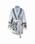 SIENNA – Hellblaue Wolljacke mit Bindegürtel - ZAYVI