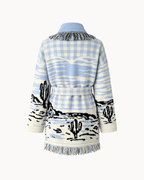 SIENNA – Hellblaue Wolljacke mit Bindegürtel - ZAYVI