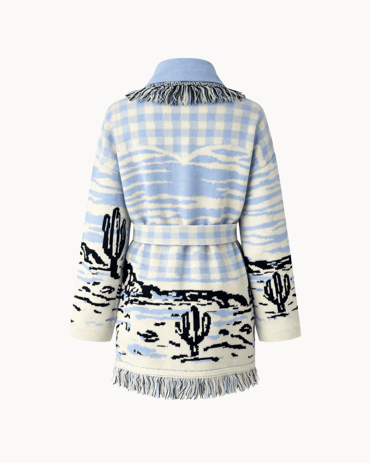 SIENNA – Hellblaue Wolljacke mit Bindegürtel - ZAYVI