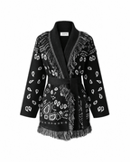 SIENNA – Schwarze Wolljacke mit Bindegürtel - ZAYVI