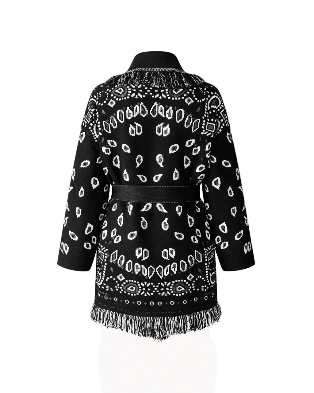 SIENNA – Schwarze Wolljacke mit Bindegürtel - ZAYVI