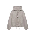 YENKYE – Cropped Karo-Jacke mit Kapuze - JELLY FIRKING BAG