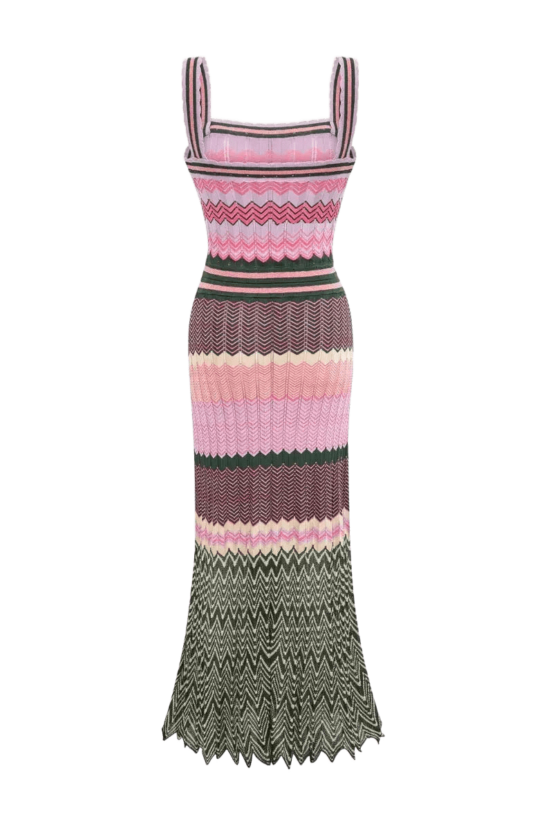ZigZag Muse Knit Dress – Sunset Vibes - Miraee Paris