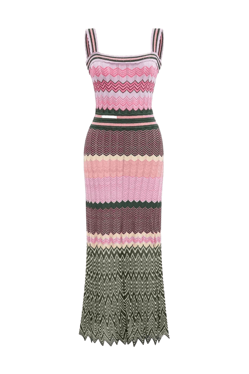 ZigZag Muse Knit Dress – Sunset Vibes - Miraee Paris